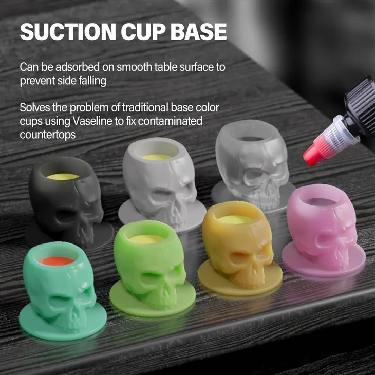 Skull Tattoo Ink Cup With Base Skull Tattoo Ink Cup With Base